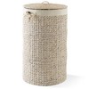 Casafield Round Laundry Hamper with Lid and Removable Liner Bag, Woven Water Hyacinth Laundry Basket for Clothes - 3 of 4
