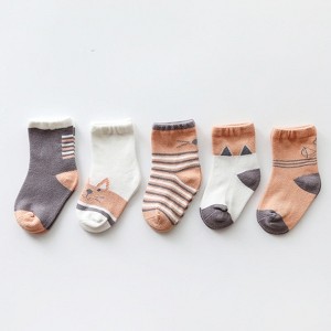 MyKids-USA Baby Print Pattern Spring Autumn Cotton 1Bag=5Pairs Socks - 1 of 4