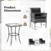 Costway 3 PCS Patio Furniture Set with Cushioned Patio Chairs & Tempered Glass Coffee Table Grey/Navy/White/Black - 3 of 4
