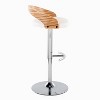 LumiSource Set of 2 Grotto Adjustable Swivel Barstools Chrome Metal/Zebra/White - 3 of 4