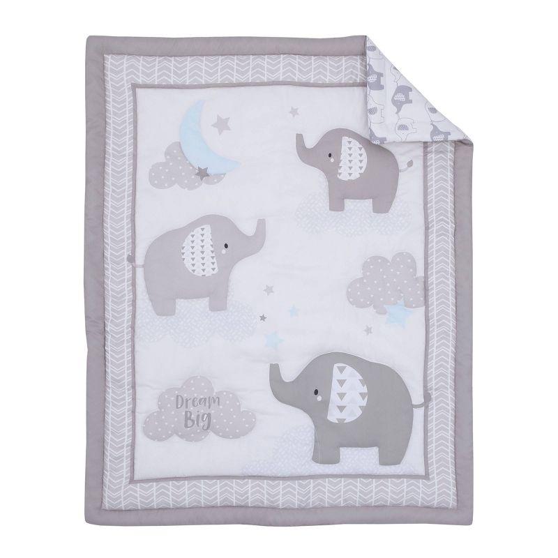 NoJo Elephant Stroll Dream Big Clouds Nursery Mini Crib Bedding Set - 3pc, 2 of 5