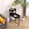 FONTOI 2-Tier Side Table with Storage, Sofa Table for Living Room Metal Frame, Wooden Desk End Table Black, 15.35"*28.03"*29.15" - 2 of 4