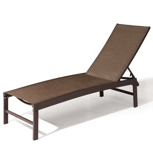 Pellebant Outdoor Pool Lounger Aluminum All-weather Adjustable Chaise Lounge Chair - 1 of 4