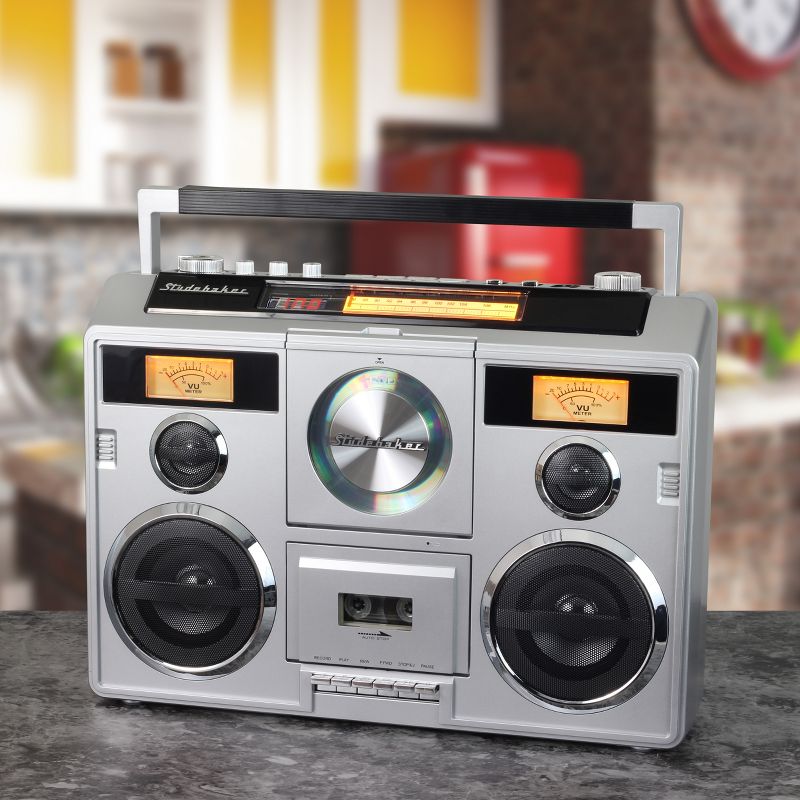 Studebaker SB2140 Sound Station Portable Stereo Boombox with Bluetooth, CD, AM/FM Radio and Cassette Player/Recorder, 6 of 7