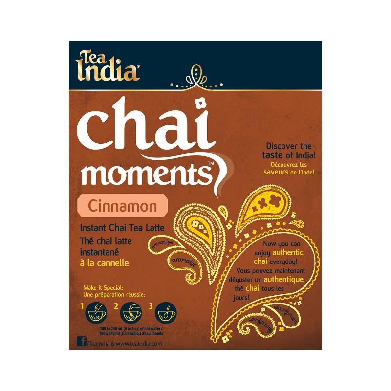 Tea India Chai Moments Cinnamon Chai Tea Instant Latte Mix with 10 Sachets Pack of 6, 2 of 6