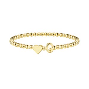 Turandoss Gold Initial Bracelets for Women Girls - Dainty Beaded Heart Bracelet for Kids, Letter Charm Bracelet for Girls, Christmas Jewelry Gifts - 1 of 4
