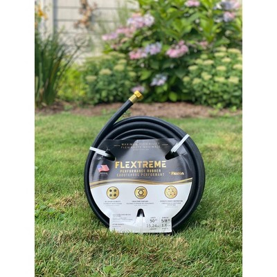 Flexon Flextreme 50ft Black Synthetic Rubber Garden Hose