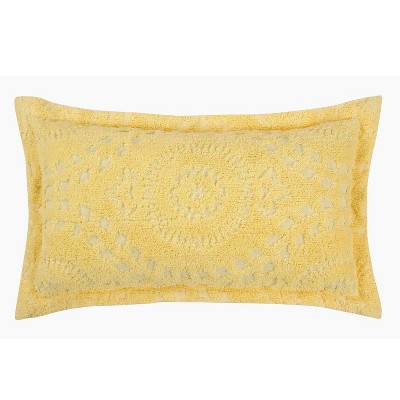 Rio 100% Cotton Soft & Breathable Chenille Tufted Floral Stripes Design Pillow Shams, Luxurious All-Season, Machine Washable