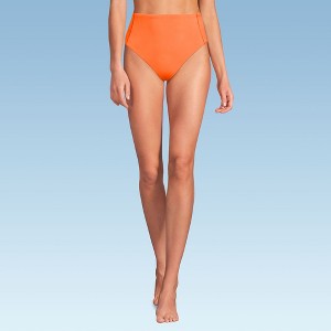 Lands' End Women's Tugless QuickDry High Waisted High Leg Bikini Bottoms - 1 of 3