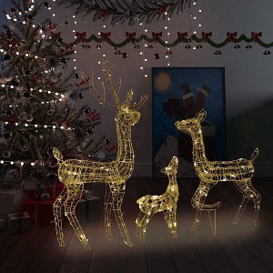 Reindeer Family Warm White Acrylic Large Reindeer Family Oblong - 1 of 4