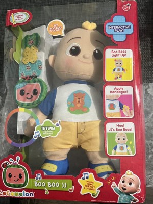 Cocomelon Boo Boo JJ Deluxe Feature Plush - Includes Doctor Checkup Bag, Bandages, and Accessories to Care for JJ - 9 Total Accessories 