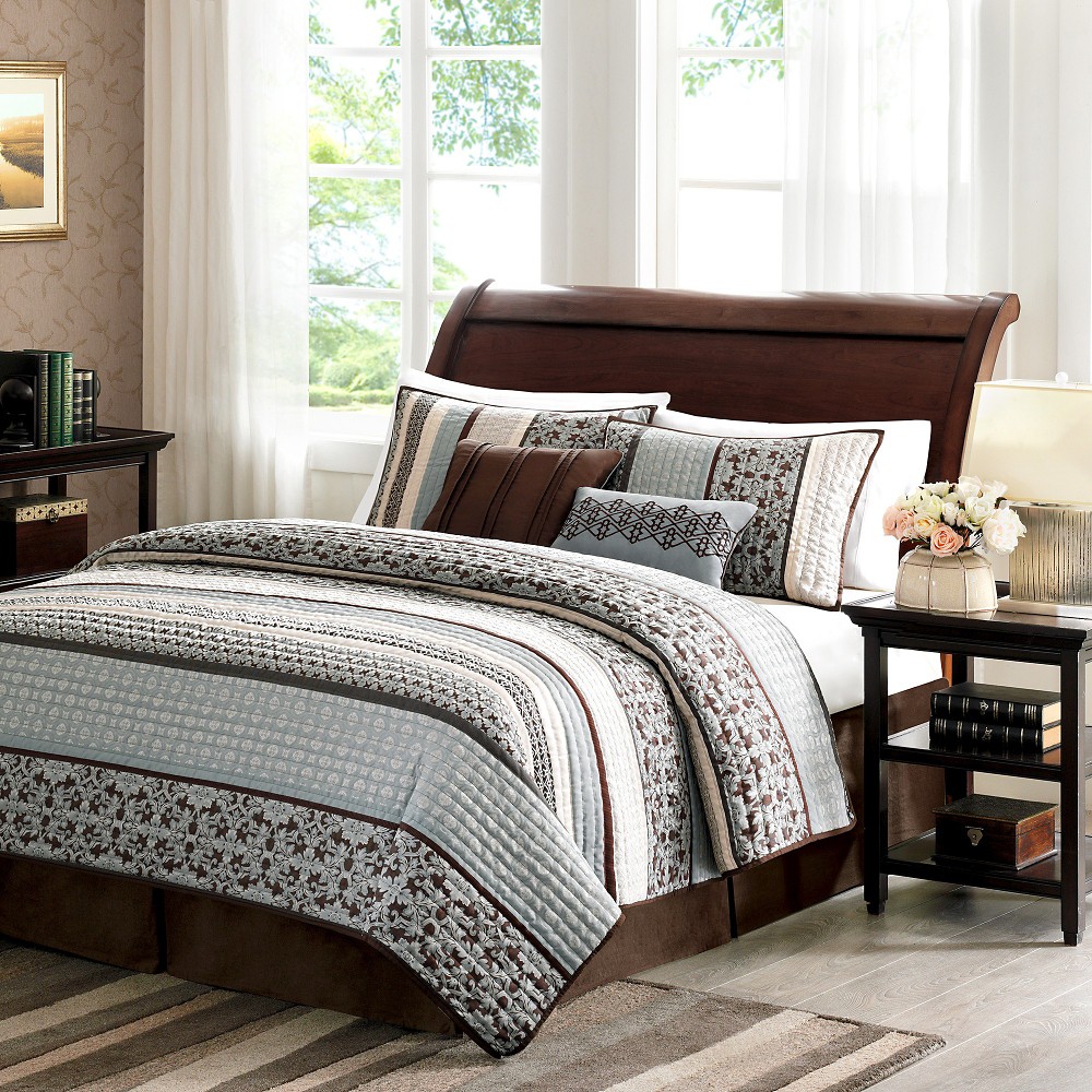 UPC 675716488659 product image for 5pc Full/Queen Cambridge Reversible Quilted Coverlet Set Blue - Madison Park: Sa | upcitemdb.com