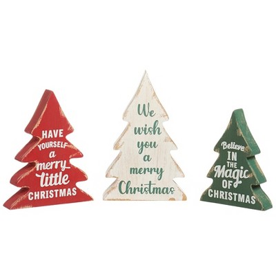 The Lakeside Collection Set Of 3 Tree Or Snowflake Table Decor - Tree ...