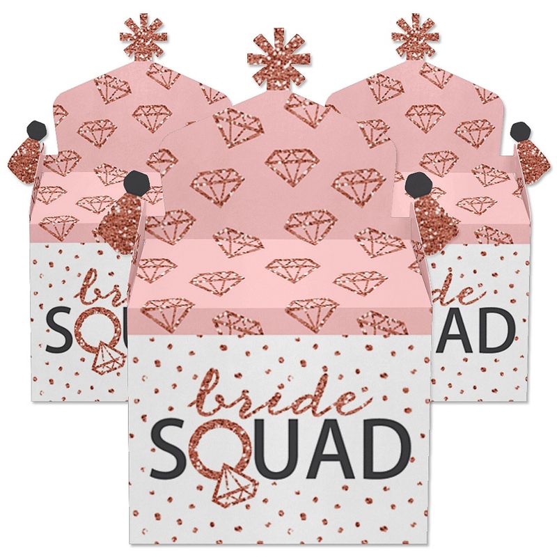 Big Dot of Happiness Bride Squad - Treat Box Party Favors - Rose Gold Bridal Shower or Bachelorette Party Goodie Gable Boxes - Set of 12, 2 of 8