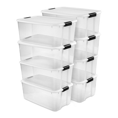 Sterilite Ultra Latch Box, Stackable Storage Bin with Lid, Plastic Container with Heavy Duty Latches to Organize