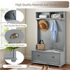 4-in-1 Hall Tree With Coat Rack And Storage Bench, Farmhouse Entryway Shoe Bench With Coat Hooks And Open Storage Shelves For Hallways, Mudrooms - 2 of 4