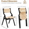 SEVOBAL Accent Chairs Foldable Wooden Chairs Woven Seat Rustic Accent Kitchen Dining Patio for Garden, Outdoors, Beige, 23.4"*34.3"*19" - 3 of 4