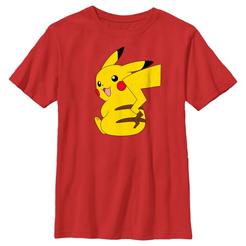 Boy's Pokemon Pikachu Sitting Portrait T-shirt - Red - Large : Target