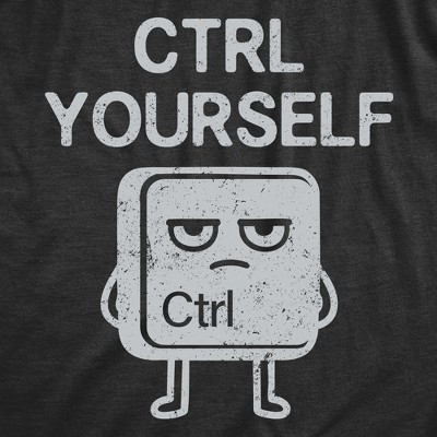 Мужские футболки Crazy Dog T-Shirts, Inc. Mens Funny T Shirts CTRL Yourself Sarcastic Keyboard Graphic Novelty Computer Joke Tee For Men - Crazy Dog Men's T Shirt for Nerds Black L — фото 2