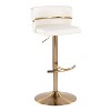 LumiSource Set of 2 Cinch Adjustable Barstools Gold/White PU - 2 of 4