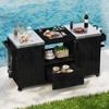 66.5 inch Black Outdoor Kitchen Island for Big Green Egg Grills, Solid Wood Outdoor Grill Cart for Tabletop Grill with Stainless Steel Top - 3 of 4