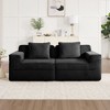 Okak Modern Corduroy Fabric Boneless Floor Futon Sofa for Living Room Bedroom,2-Seat Loveseat Rest Sofa with Comfy Backrest & Pillows - 3 of 4