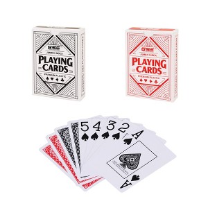 GSE 2-Deck Waterproof Plastic Playing Cards, Jumbo Index Poker Size, Washable Cards (Black & Red) - 1 of 4