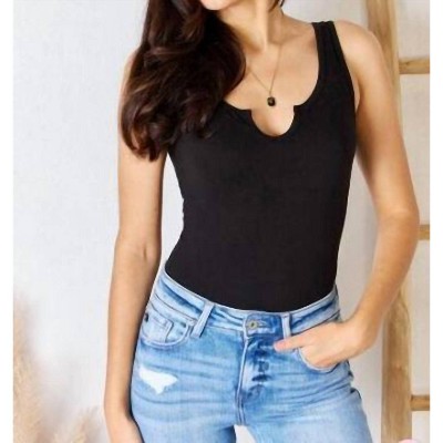 Women's Ribbed Solid Knit Tank Bodysuit Top - VERY J