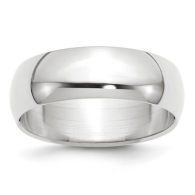 Black Bow Jewelry 7mm to 12mm 14K White Gold Half Round Standard Fit Band