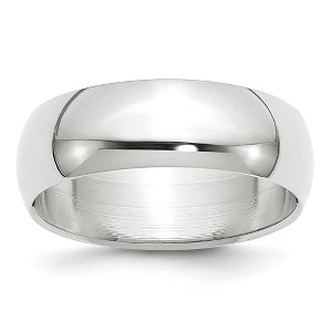 Black Bow Jewelry 7mm to 12mm 14K White Gold Half Round Standard Fit Band - 1 of 4