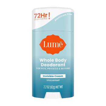 Lume Invisible Cream Deodorant Stick - Unscented - 2.2oz