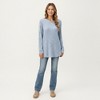 Anna-Kaci Women's Long Sleeve Ribbed Knit Top with Rounded Hem and Relaxed Fit - 3 of 4