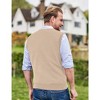 Men's V Neck Sweater Vest Checkered Sleeveless Pullover Knitwear Vest Business Casual Knitted Sweater - 4 of 4