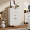 Fluted 5 Drawer Storage Dresser, Tall Modern Chest with Ample Deep Drawers and Wide Top - 4 of 4