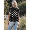 INSPIRE CHIC Women's Polka Dots Short Sleeve Crew Neck Summer Casual Lightweight Blouses - 3 of 4