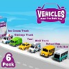 6-Pack Vehicle Bath Toys, Sealed No-Hole Mold-Free City Car Set for Bathtub Play - 3 of 4