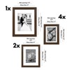 Americanflat Set of 7 Picture Frames with Shatter-Resistant Glass - Frame Set with One 11x14, Two 8x10 and Four 5x7 Frames - Signature - Walnut - 2 of 4