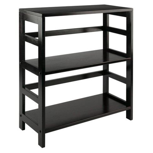 Winsome Wood Leo Wide 2-Tier Storage Shelf, Espresso