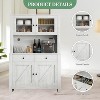 GustoWave Kitchen Pantry Storage Cabinet with Microwave Stand & Coffee Bar Cabinet, Freestanding Hutch Cabinet, Adjustable Shelves, Wash Grey - 3 of 4