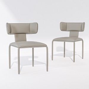 ATJafurn Faux Leather Upholstered Dining Chairs Side Chairs with Backrest and Carbon Steel Legs (Set of 2) - 1 of 4