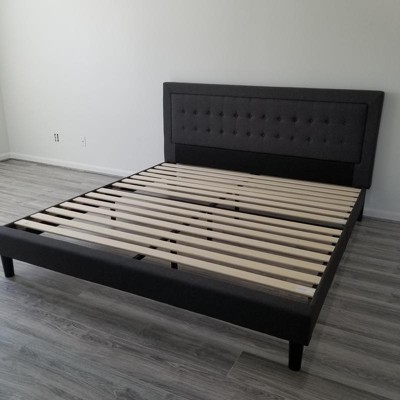 Queen Dachelle Upholstered Platform Bed Frame Dark Gray - Zinus : Target