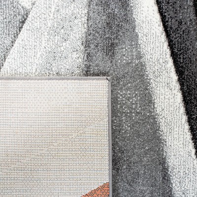 Gray and Orange Mid-Century Modern 8' x 10' Area Rug