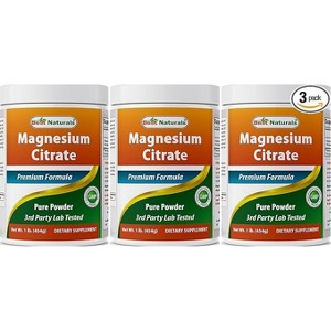 3 Pack Best Naturals Magnesium Citrate 1 Lb Pure Powder - 1 of 4