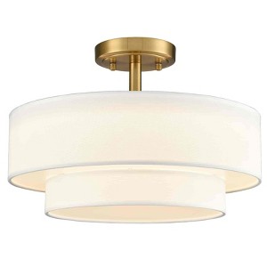 Claxy Modern LED Living Room Ceiling Lights Drum Shade, Color-Selectable - 1 of 4