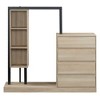 55"/39"W Wardrobe Clothing Armoire Storage Cabinet  with 4 Drawers, Shelves and Hanging Rail, White/Espresso/Natural-ModernLuxe - 4 of 4
