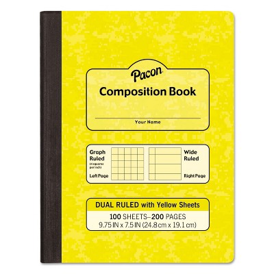 Pacon Composition Book 7 1/2" x 9 1/4" Subject 100 Sheets Yellow MMK37163