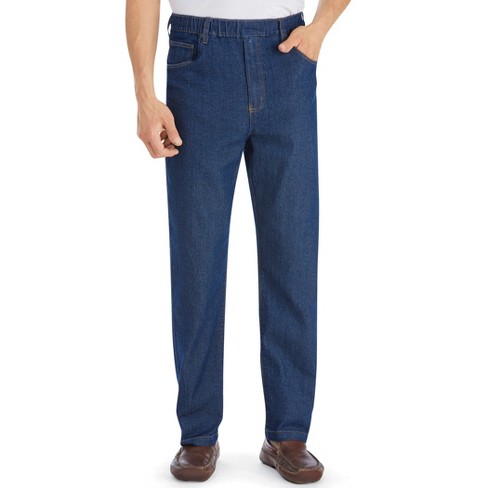 Collections Etc Men s Classic Denim Styling Cotton Pull on Jeans Xx large Blue Male Target