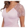 Women's Lana Long V-neck Beaded Flutter Sleeve Dress - Xscape - 3 of 3