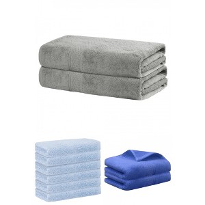 REGALWOVEN Absorbent Solid Bath Hand Face Cloths Cotton Towels 3 Piece Sets - 1 of 4