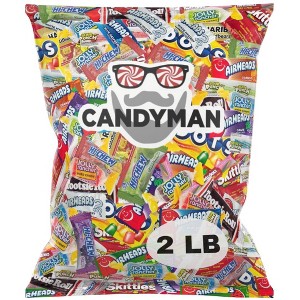 CANDYMAN Party Mix 2lb Bulk Candy Assortment Individually Wrapped Fun Size Snack Bag - 1 of 4